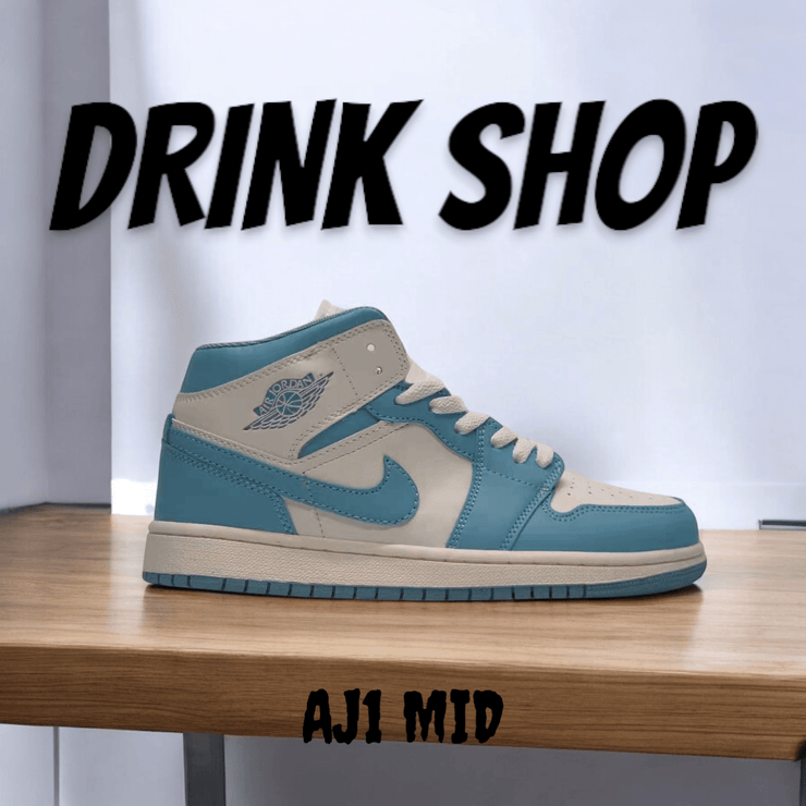 Scarpa AJ1 MID Bianche Azzurre